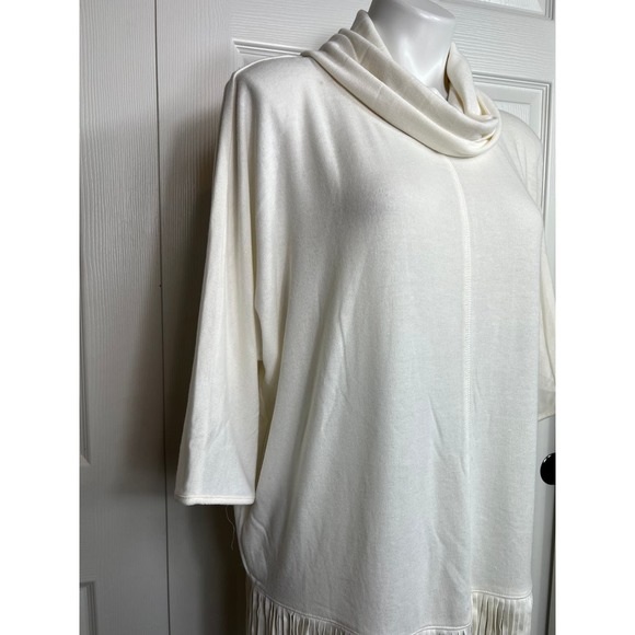 Terre Bleue Cowl Neck Fringe Sweater Size M NEW - Picture 5 of 10